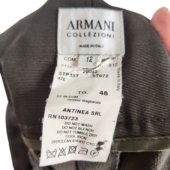 ARMANI COLLEZIONI Pants Womens 12 Brown Academia Soft‎ Micro Corduroy Wide Leg - Picture 7 of 9